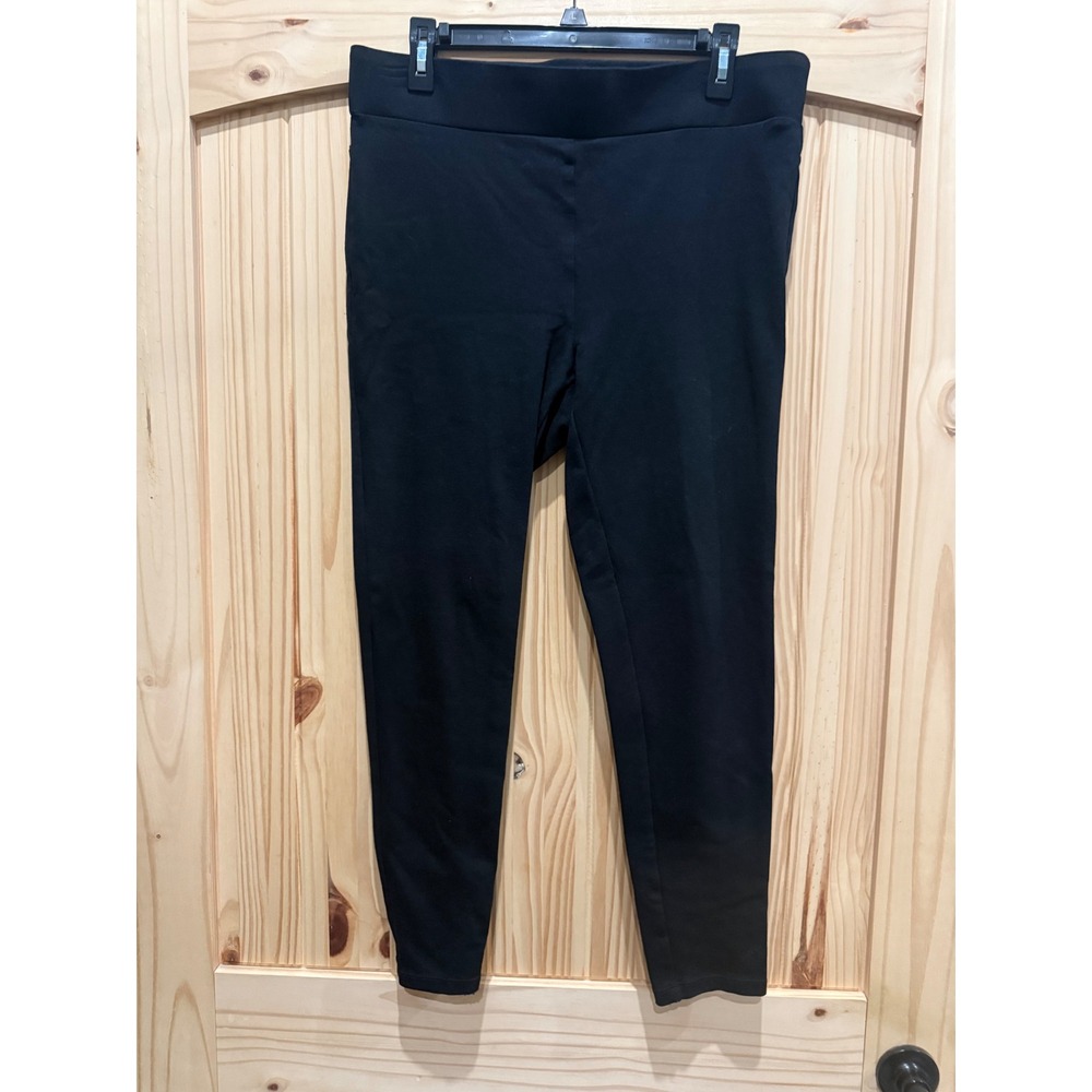 Loft Womens Black Pull On Tapered Leggings Size Large